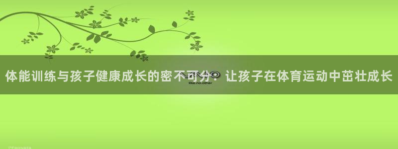 必发官方正版app集团官网网址:体能训练与孩子健康成长的密不